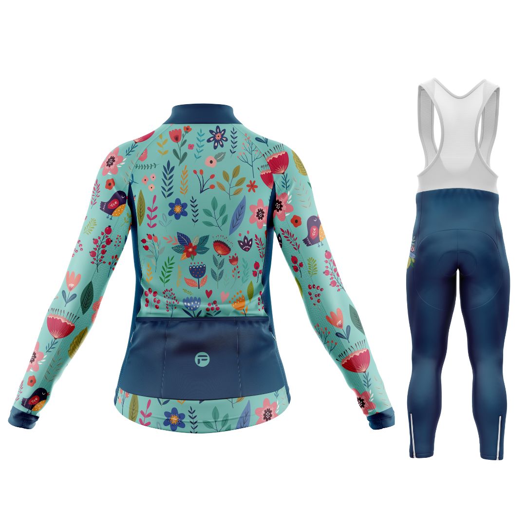 Blooming Garden | Conjunto de ciclismo de manga larga para mujer