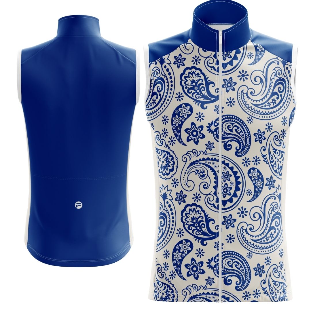 Blue Serenity Sleeveless Cycling Jersey featuring a stylish blue and white cycling jersey, designed for comfort, breathability, and aerodynamics