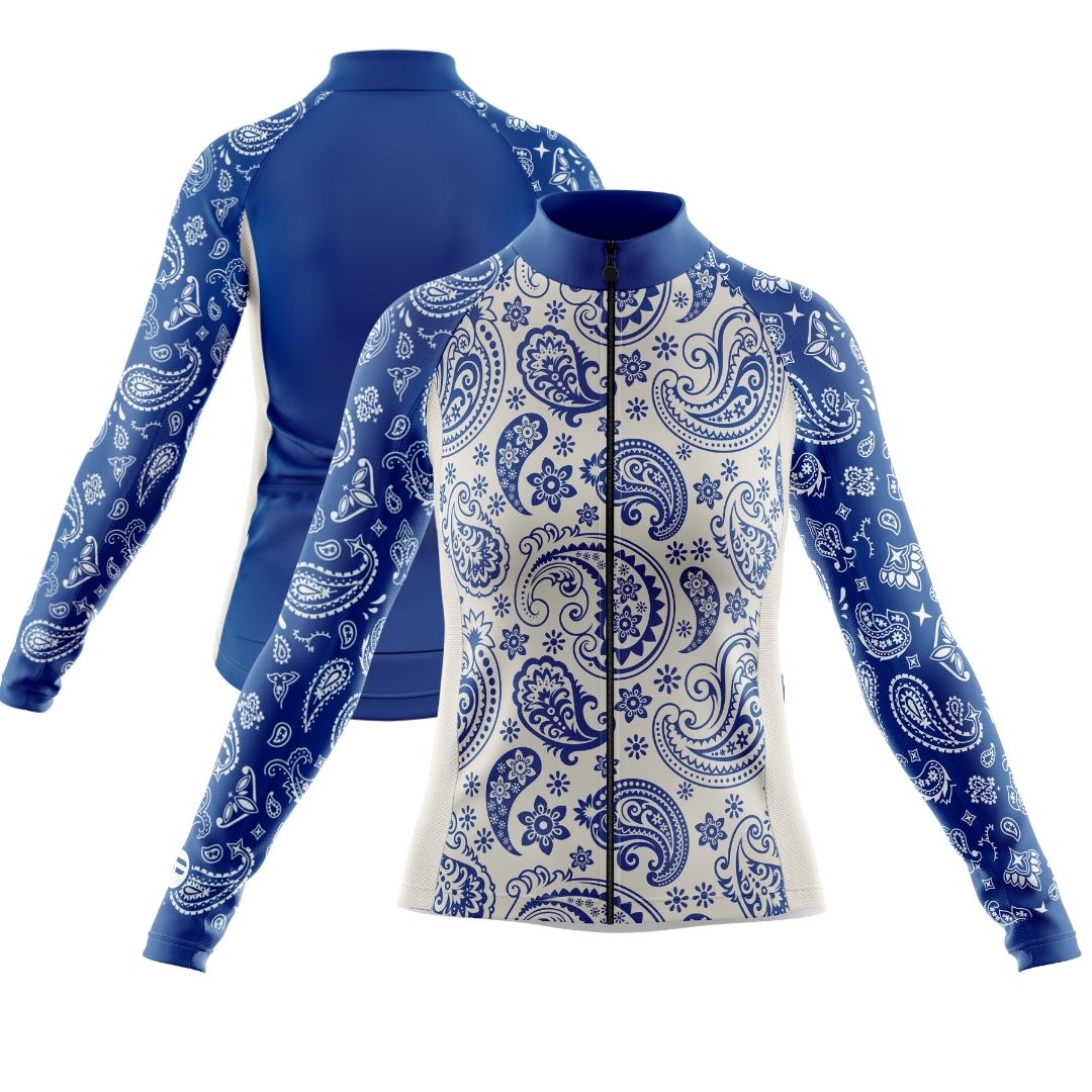 Blue Serenity | Women's Cycling Jersey in Blue and white colors with a pattern that reflect serenity