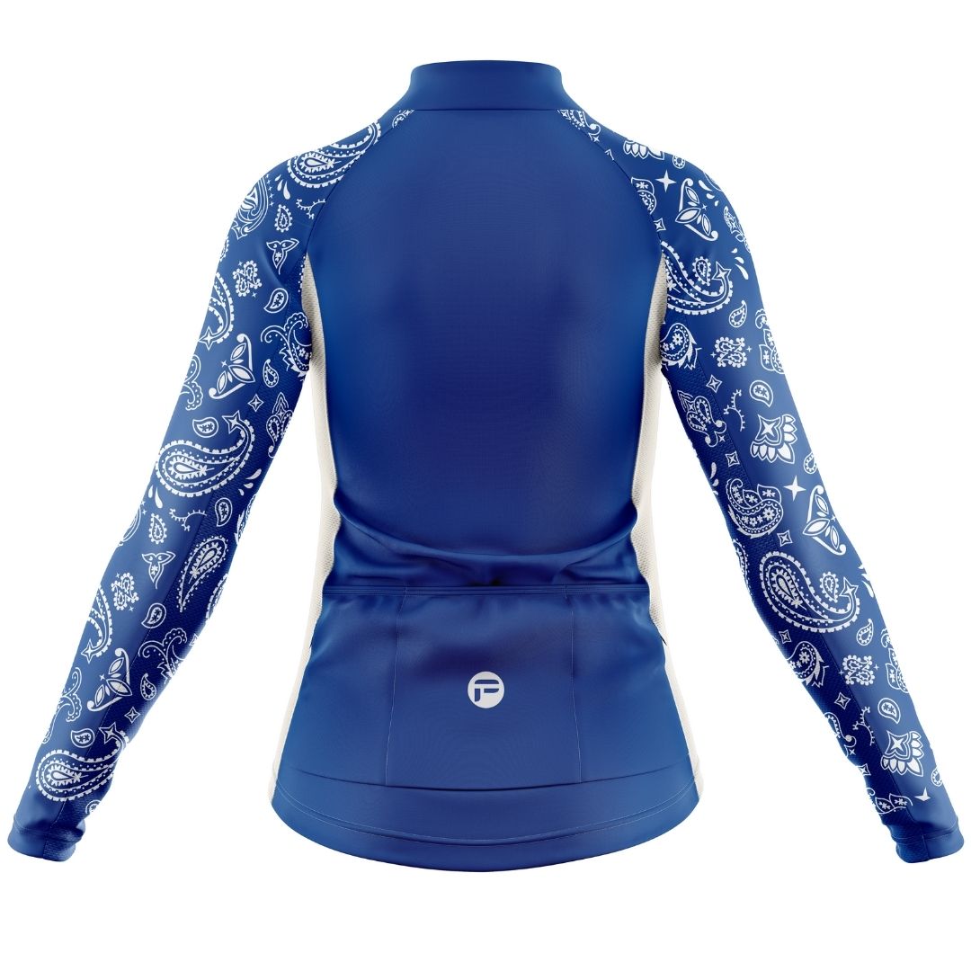 Blue Serenity | Women's Cycling Jersey in Blue and white colors with a pattern that reflect serenity