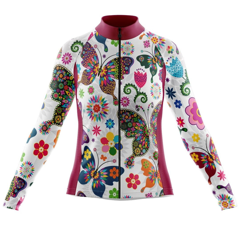 Butterfly Flutter | Women's Long Sleeve Cycling Jersey Front