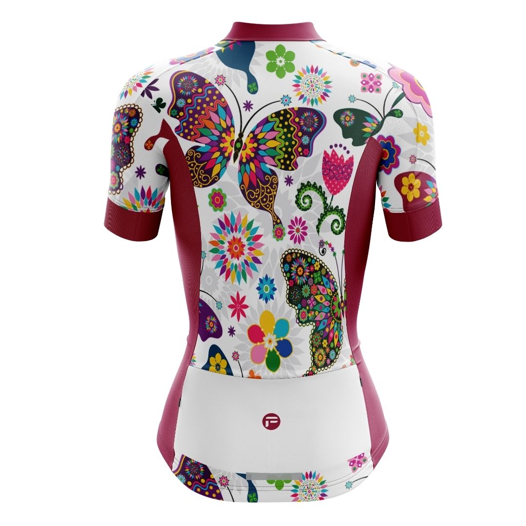 Butterfly Flutter | Women's Short Sleeve Cycling Jersey Back