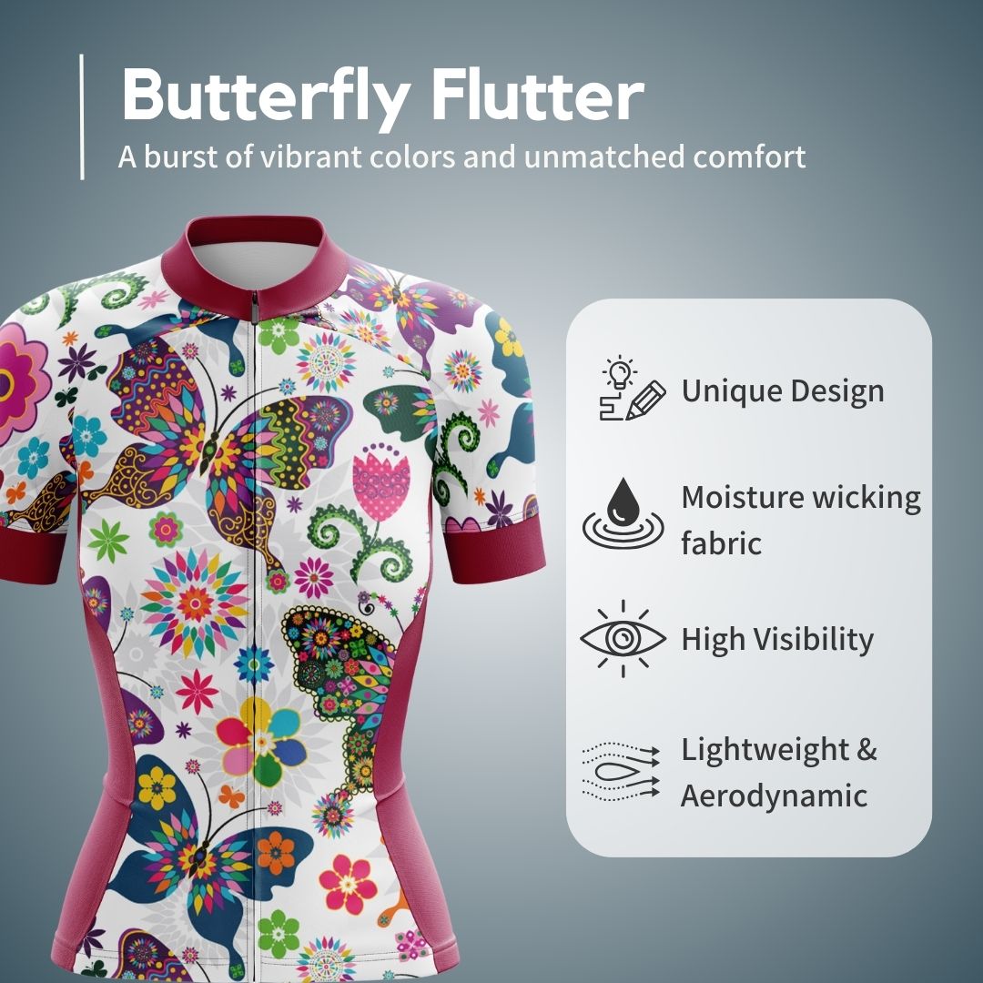 Butterfly Flutter | Women's Short Sleeve Cycling jersey Features