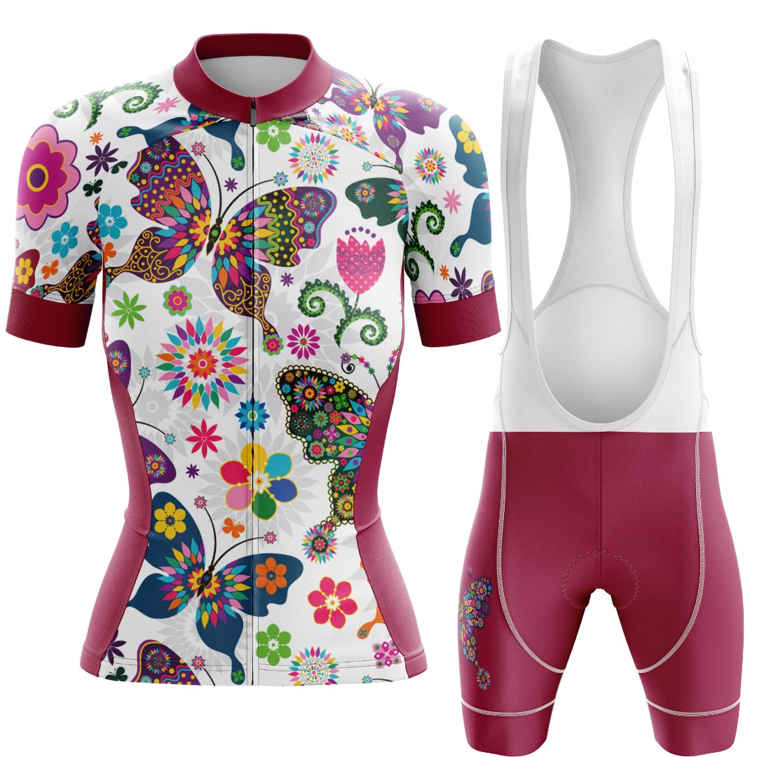 Butterfly Flutter | Women's Short Sleeve Cycling Set with bib shorts