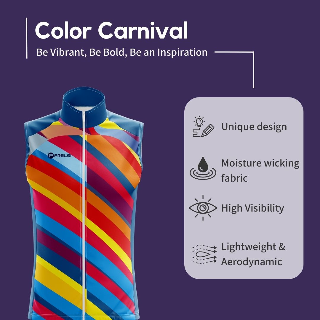 Color Carnival Unisex Sleeveless Cycling Jersey Highlights