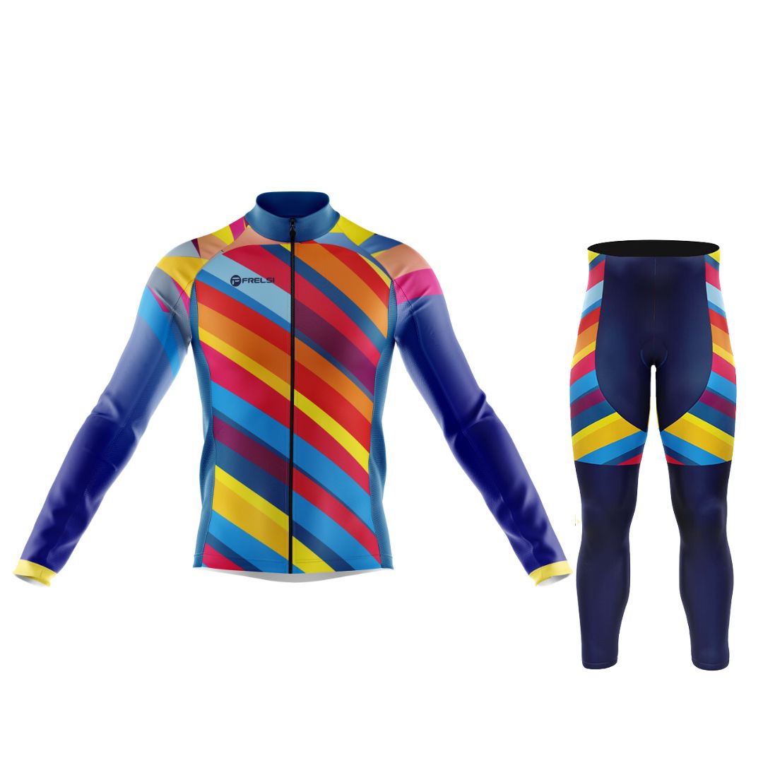 Carnaval de colores | Conjunto de ciclismo de manga larga para hombre