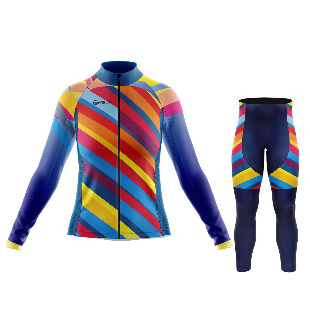 Carnaval de colores | Conjunto de ciclismo de manga larga para mujer