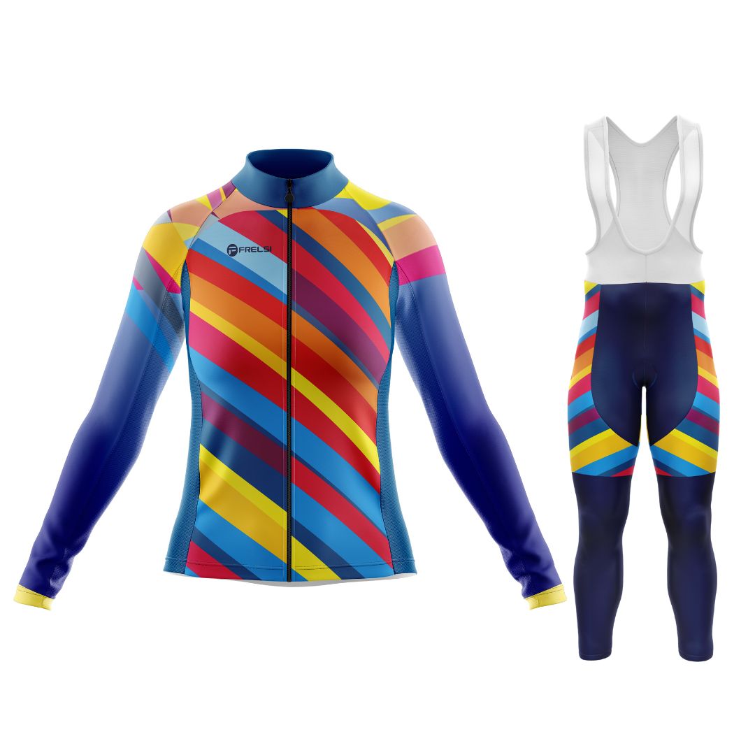 Carnaval de colores | Conjunto de ciclismo de manga larga para mujer