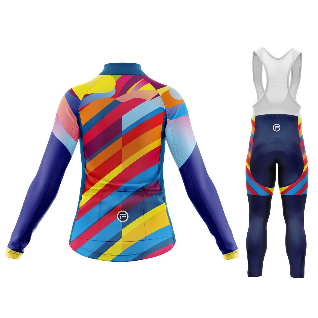 Carnaval de colores | Conjunto de ciclismo de manga larga para mujer