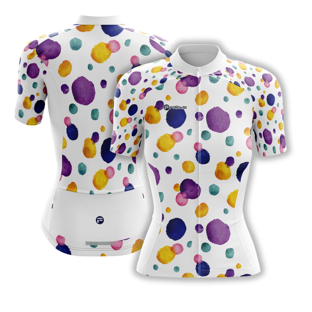 Colorful Dot Ride Cycling Jersey | Women's Short Sleeve Jersey | Vibrant Cycling Apparel