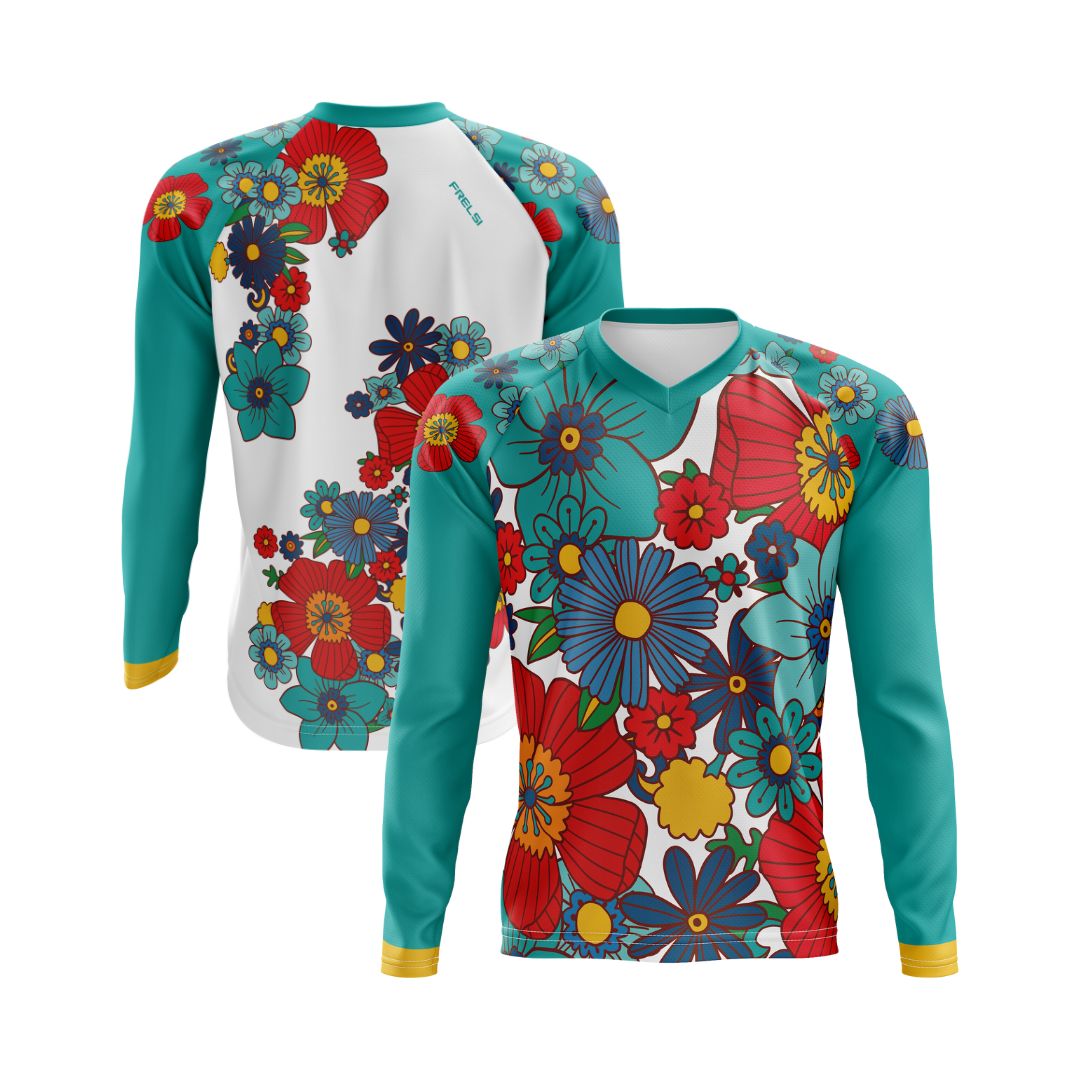 Colorful Flowers | Long Sleeve MTB Cycling Jersey