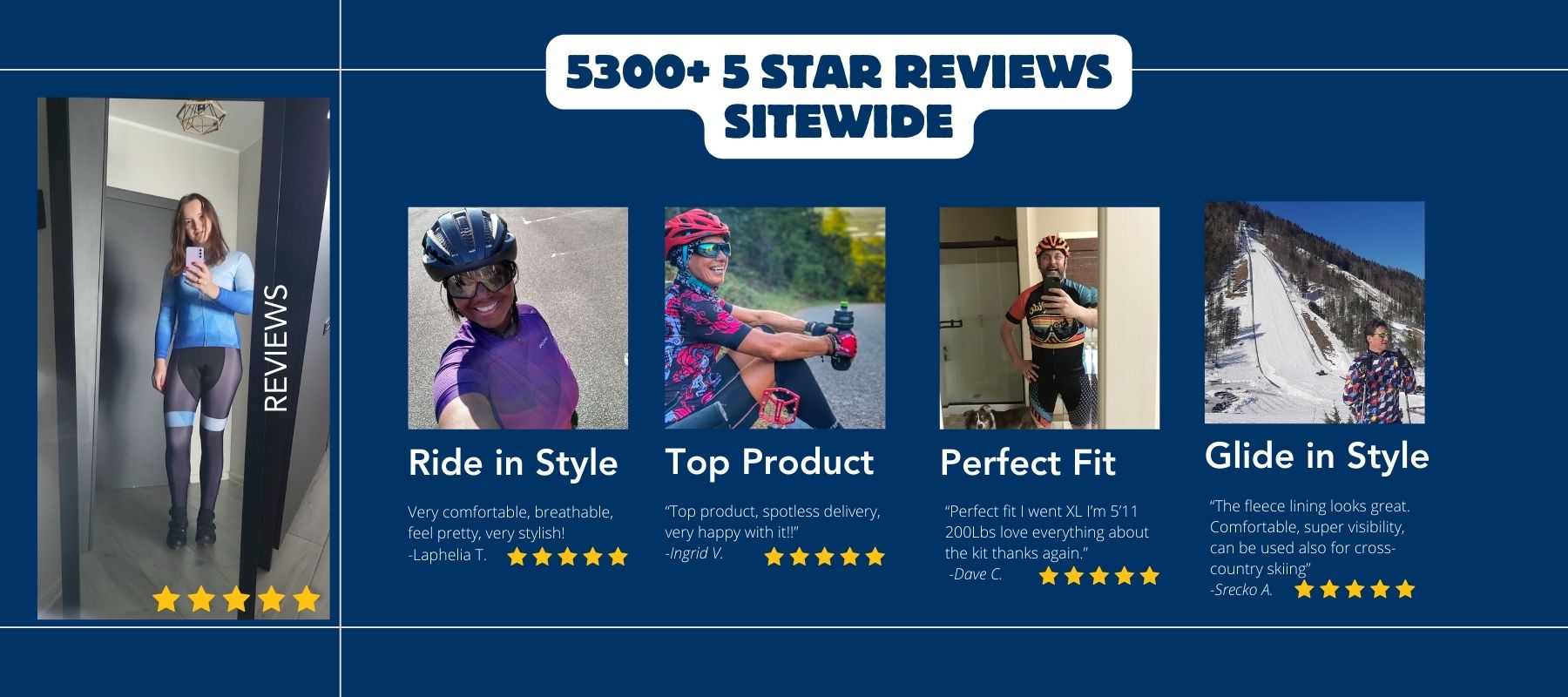 Real people, real rides, real love for our cycling jerseys - see why they get 5 stars!
