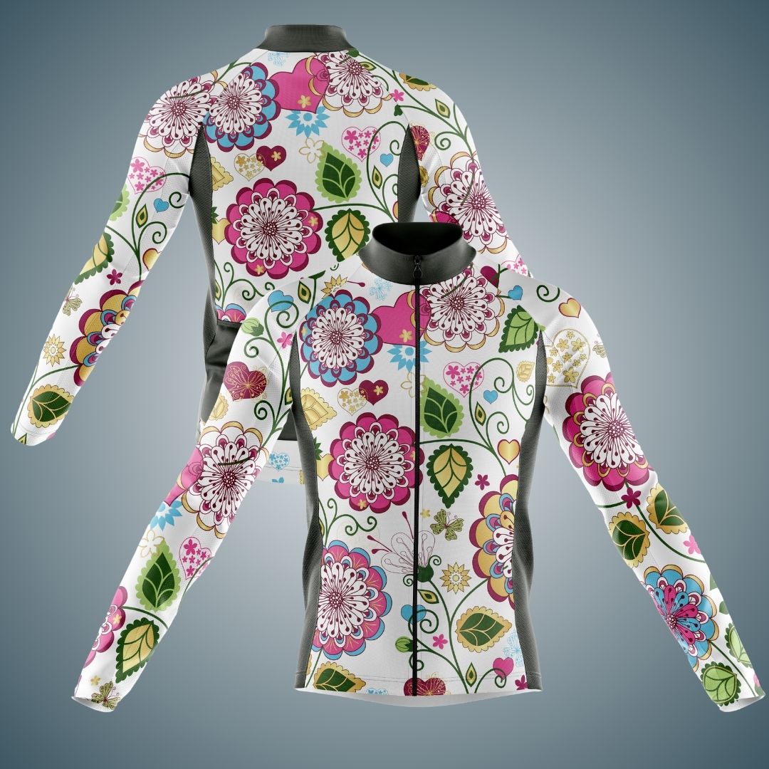 Floral Symphony | Men's Long Sleeve Cycling Jersey