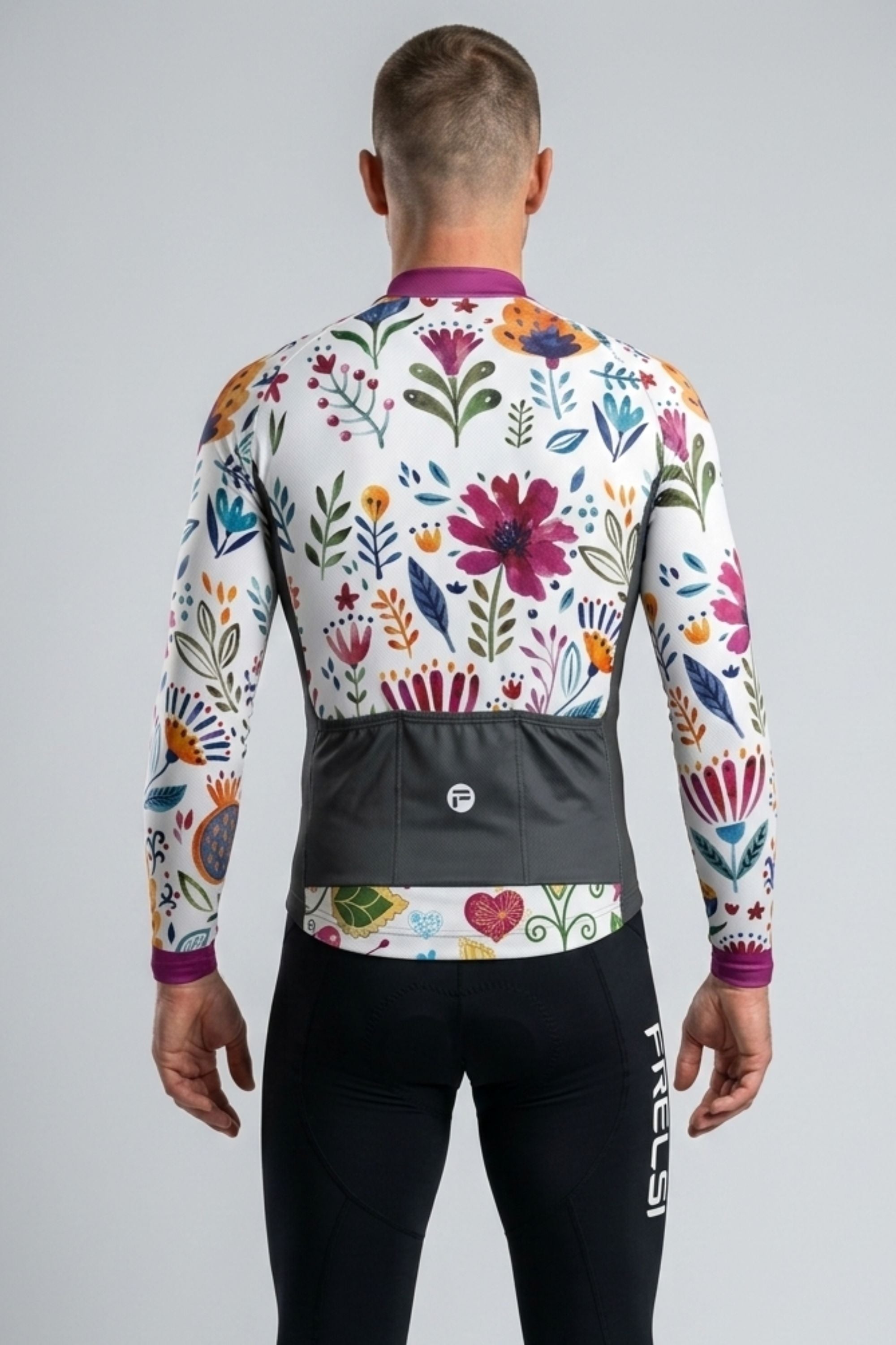 Floral Symphony | Men's Long Sleeve Cycling Jersey