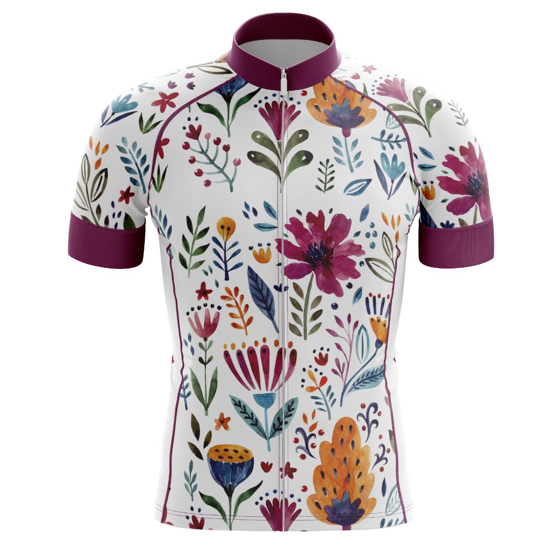 Garden Art Men's Cycling Jersey featuring vibrant floral design