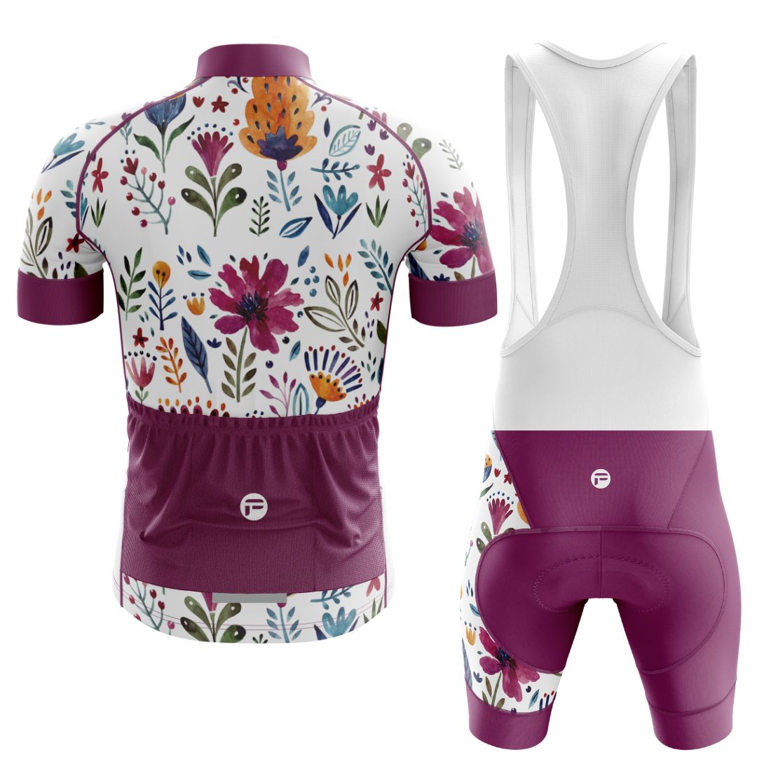 Garden Art Men's Cycling Kit featuring vibrant floral design