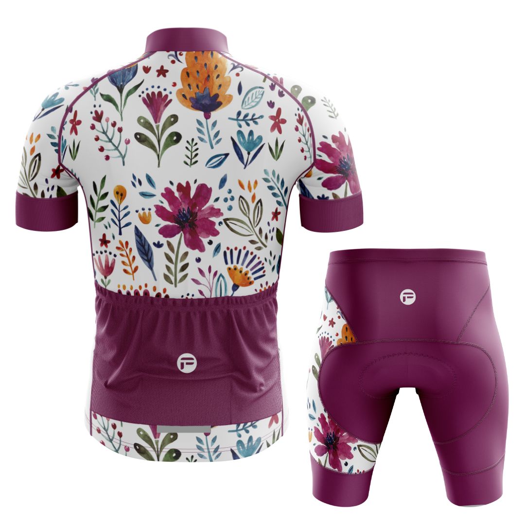 Garden Art Men's Cycling Kit featuring vibrant floral design