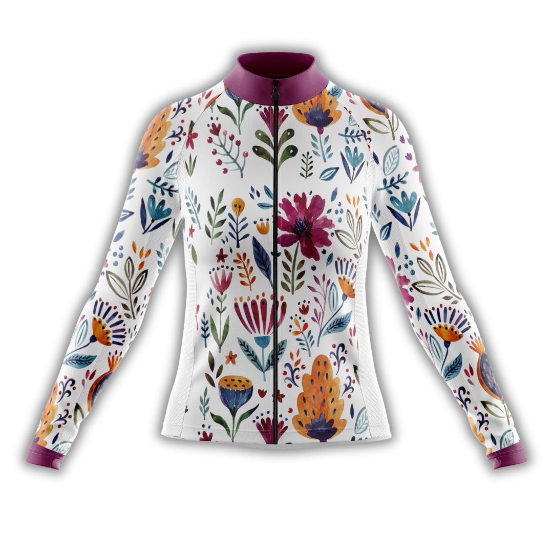 Garden Art Cycling Jersey featuring vibrant floral design