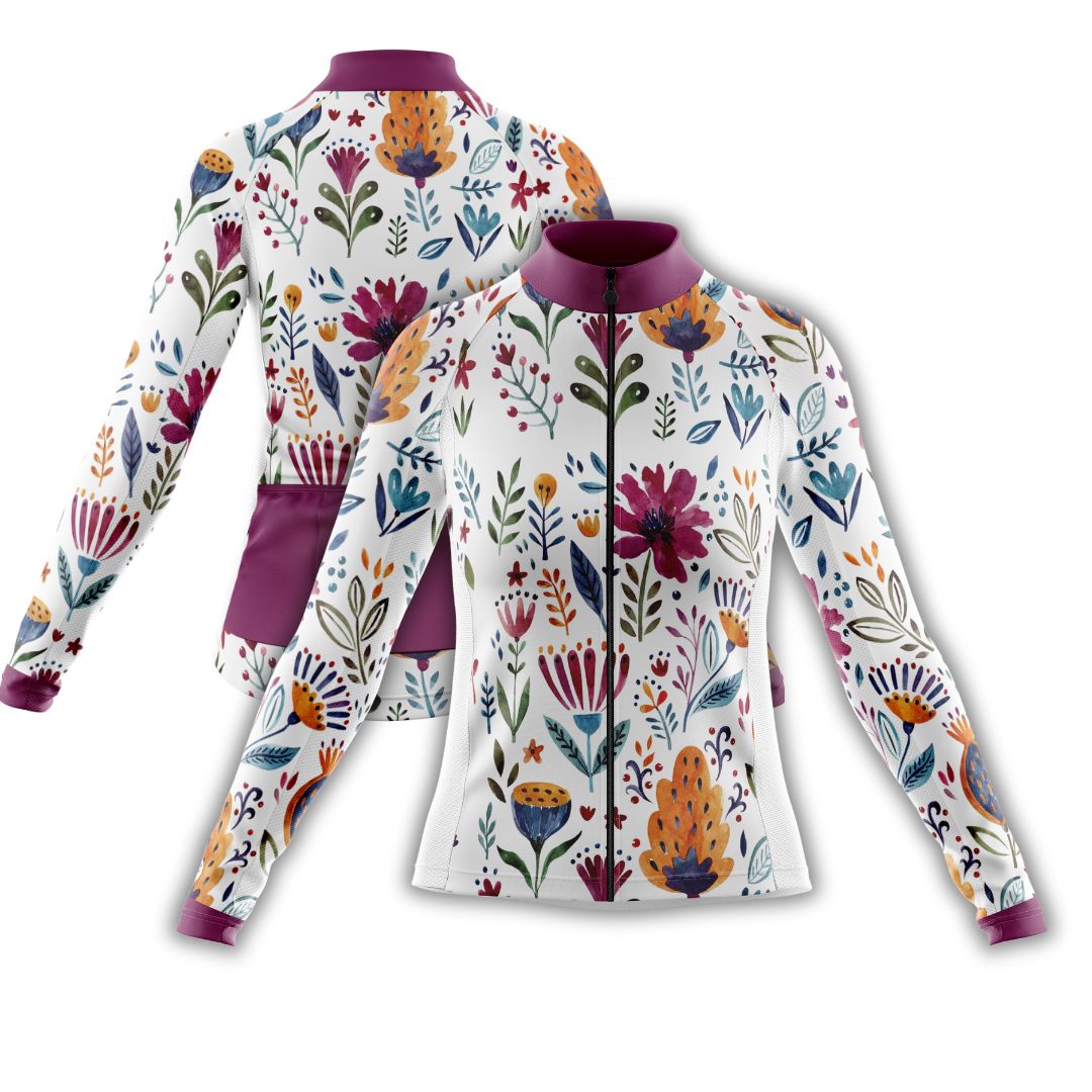 Garden Art Cycling Jersey featuring vibrant floral design