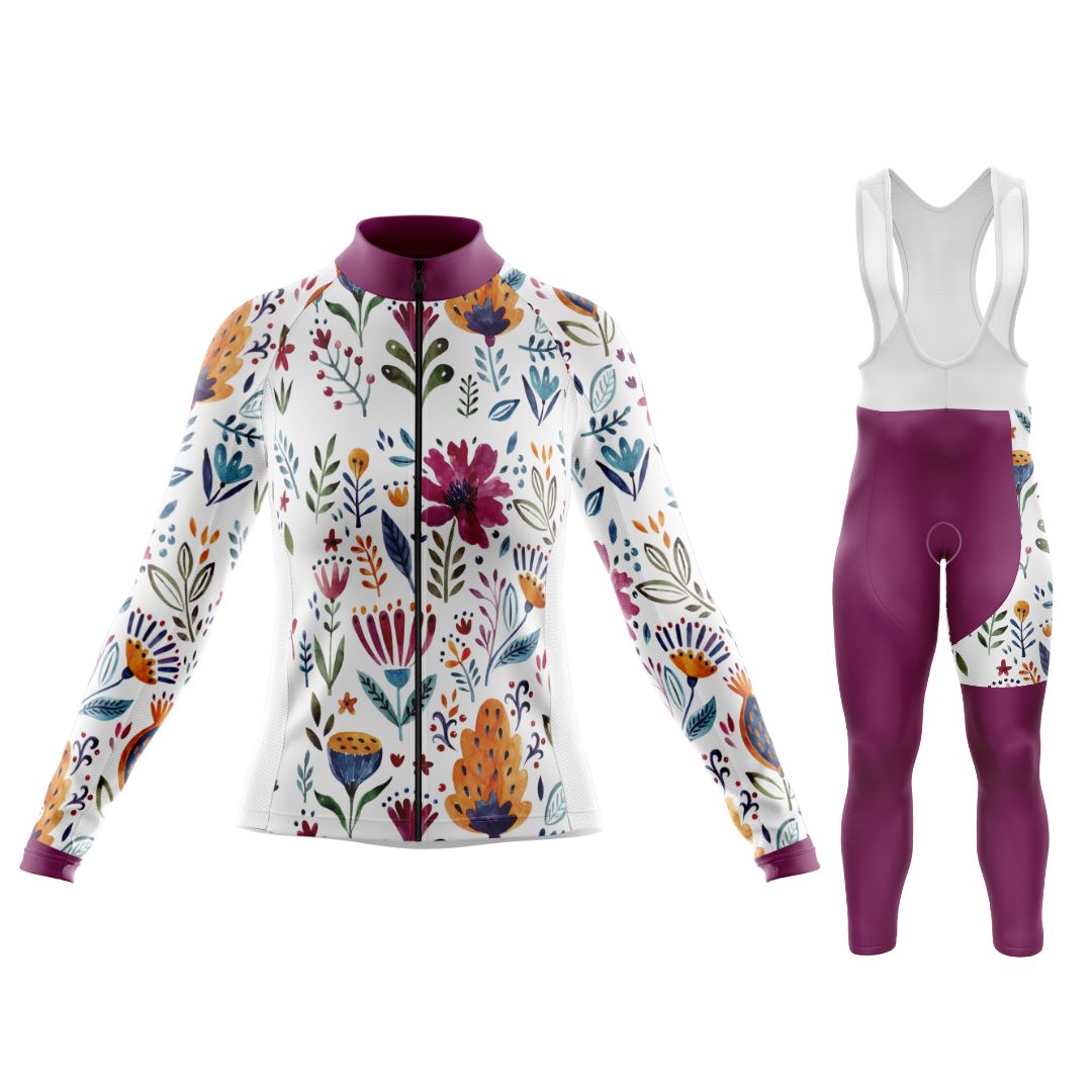 Conjunto de ciclismo de manga larga para mujer Garden Art