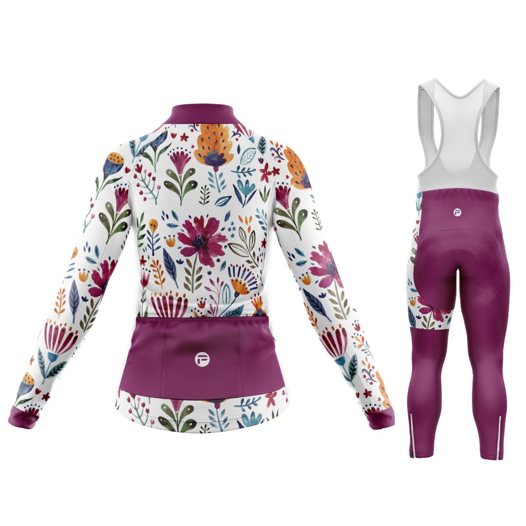 Conjunto de ciclismo de manga larga para mujer Garden Art