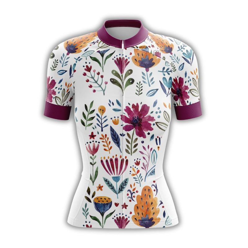 Garden Art Cycling Jersey featuring vibrant floral design