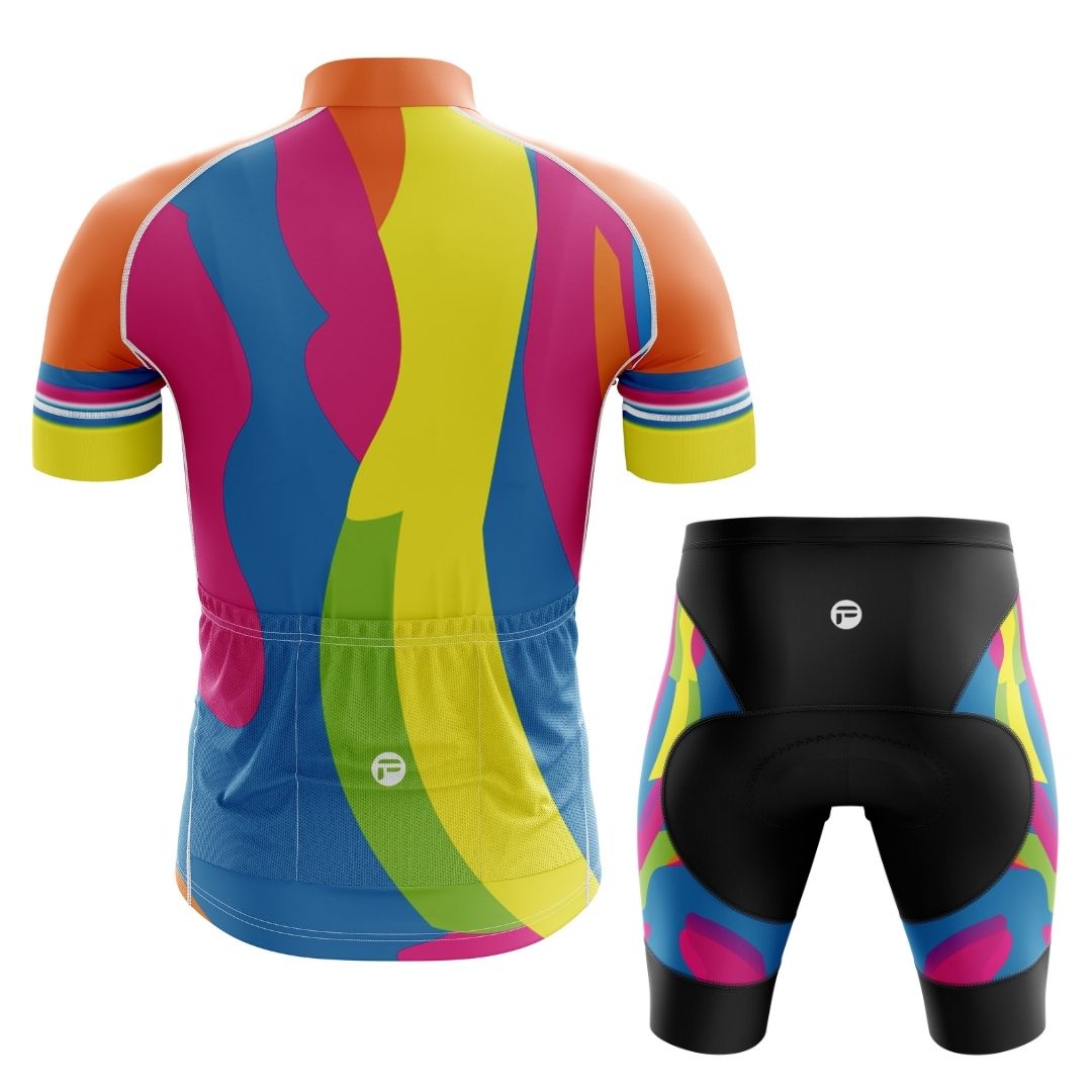 Harmony Hues | Men's Short Sleeve Cycling Set Back Image