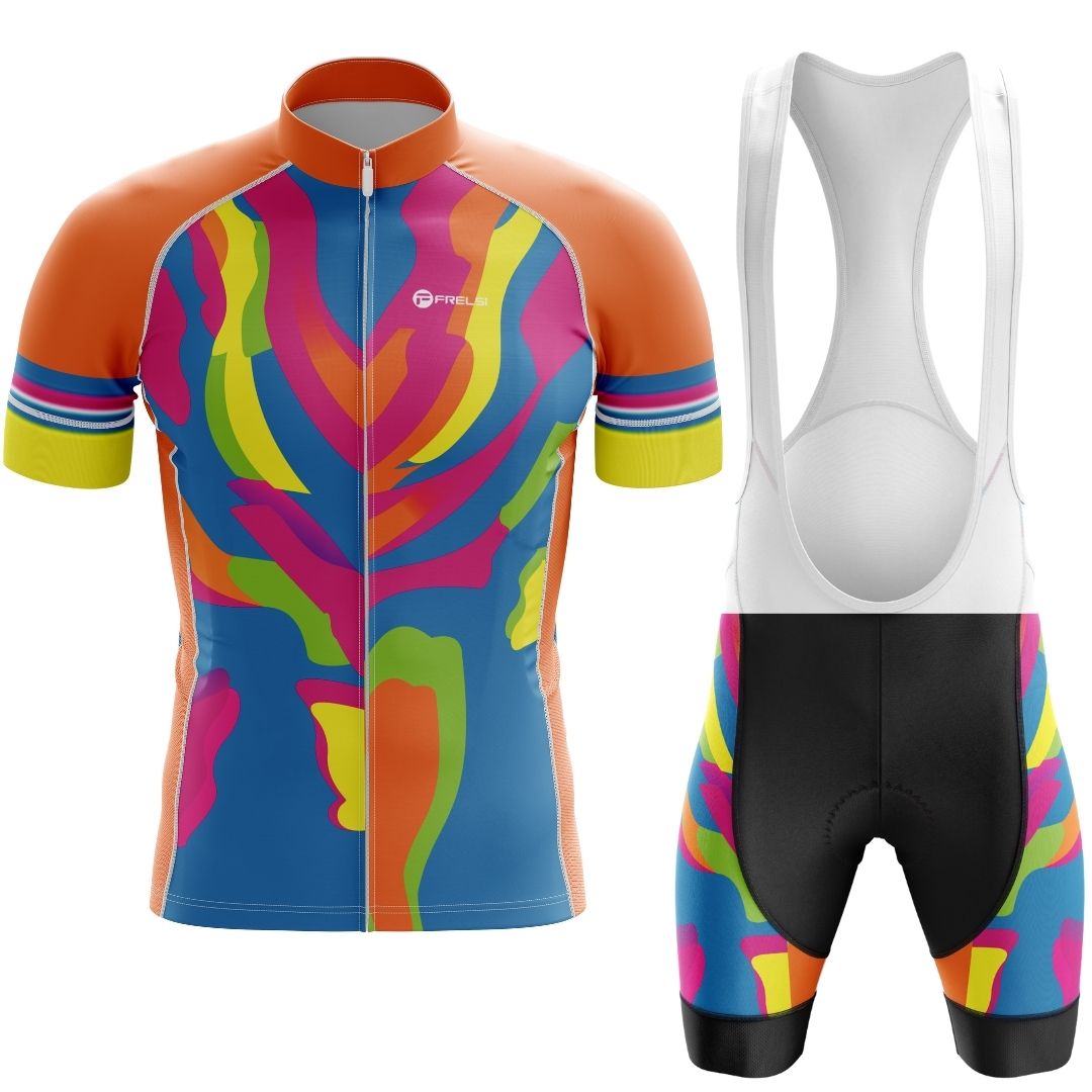 Harmony Hues | Men's Short Sleeve Cycling Set with Bib Shorts
