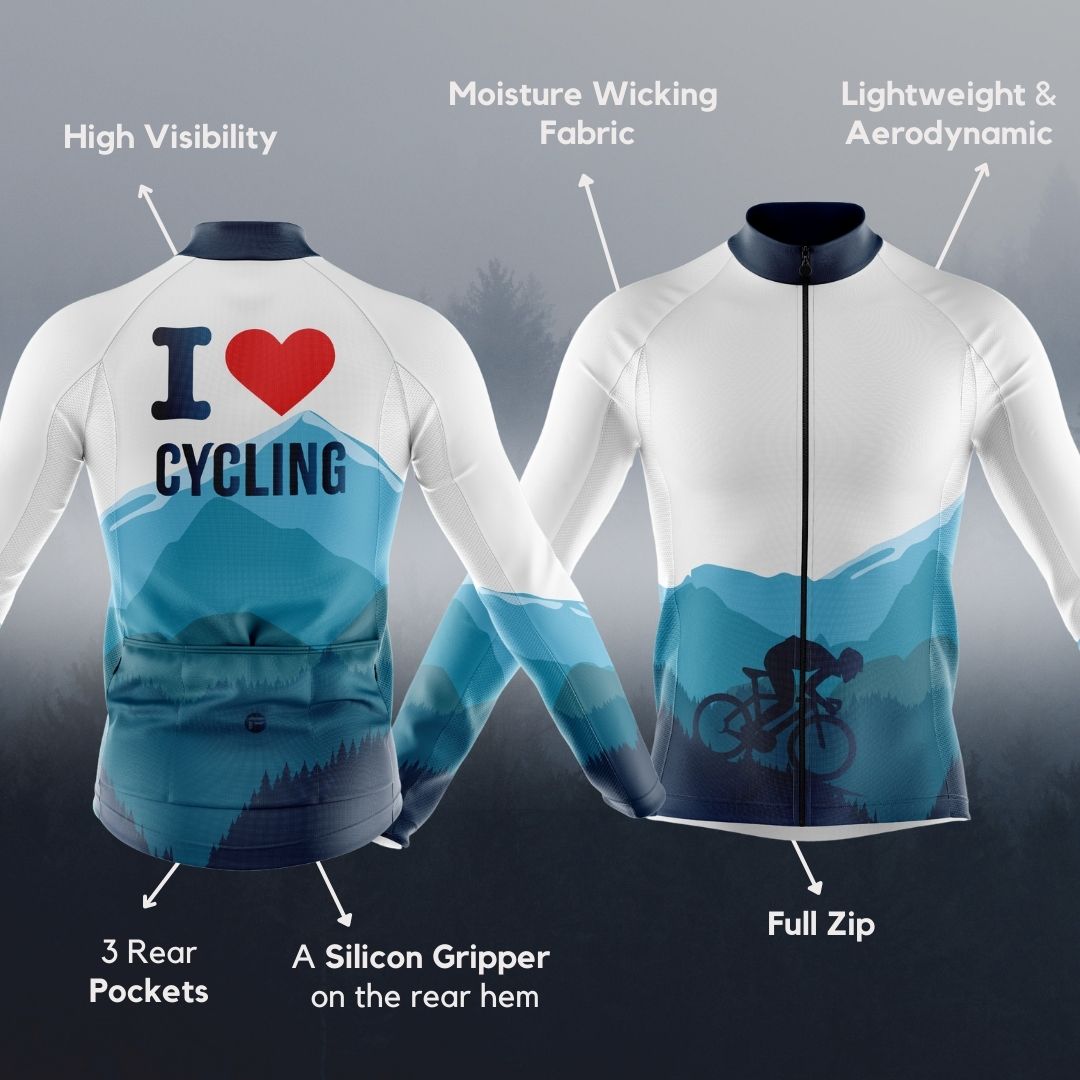 High-performance fabrics meet bold design. "I love cycling" jersey: engineered for comfort, fueled by passion, ready for your next love story with the road.
