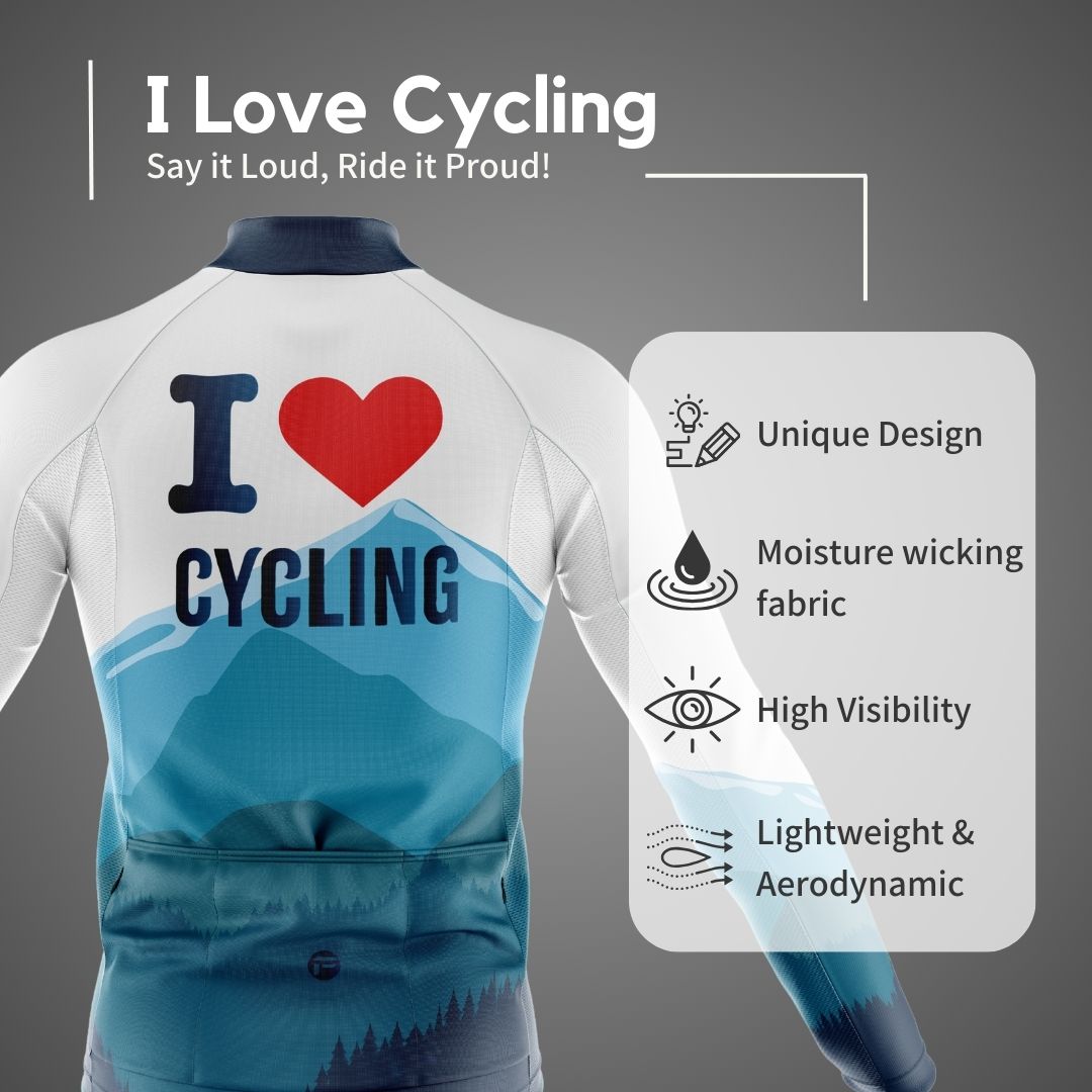 I Love Cycling | Men's Long Sleeve Cycling Jersey