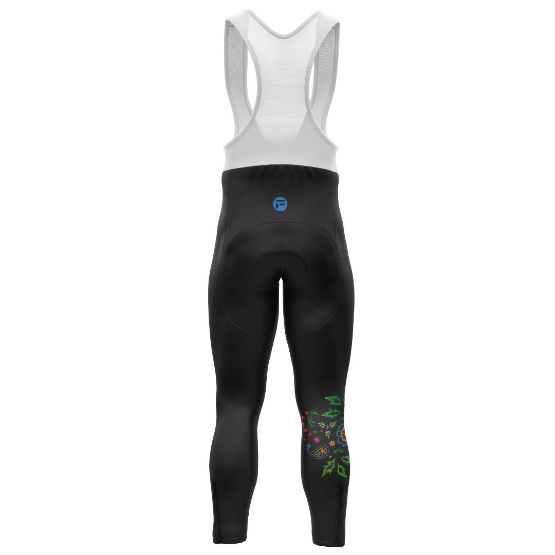 Midnight Bloom | Women's cycling bib tights Back image