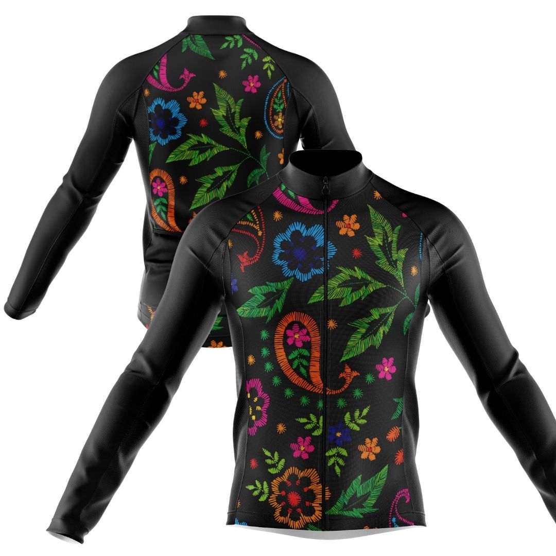 Midnight Bloom | Men's Long Sleeve Cycling Jersey