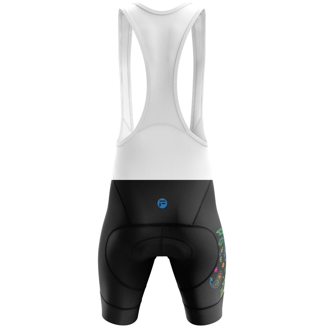 Midnight Bloom| Women's cycling Bib Shorts Back