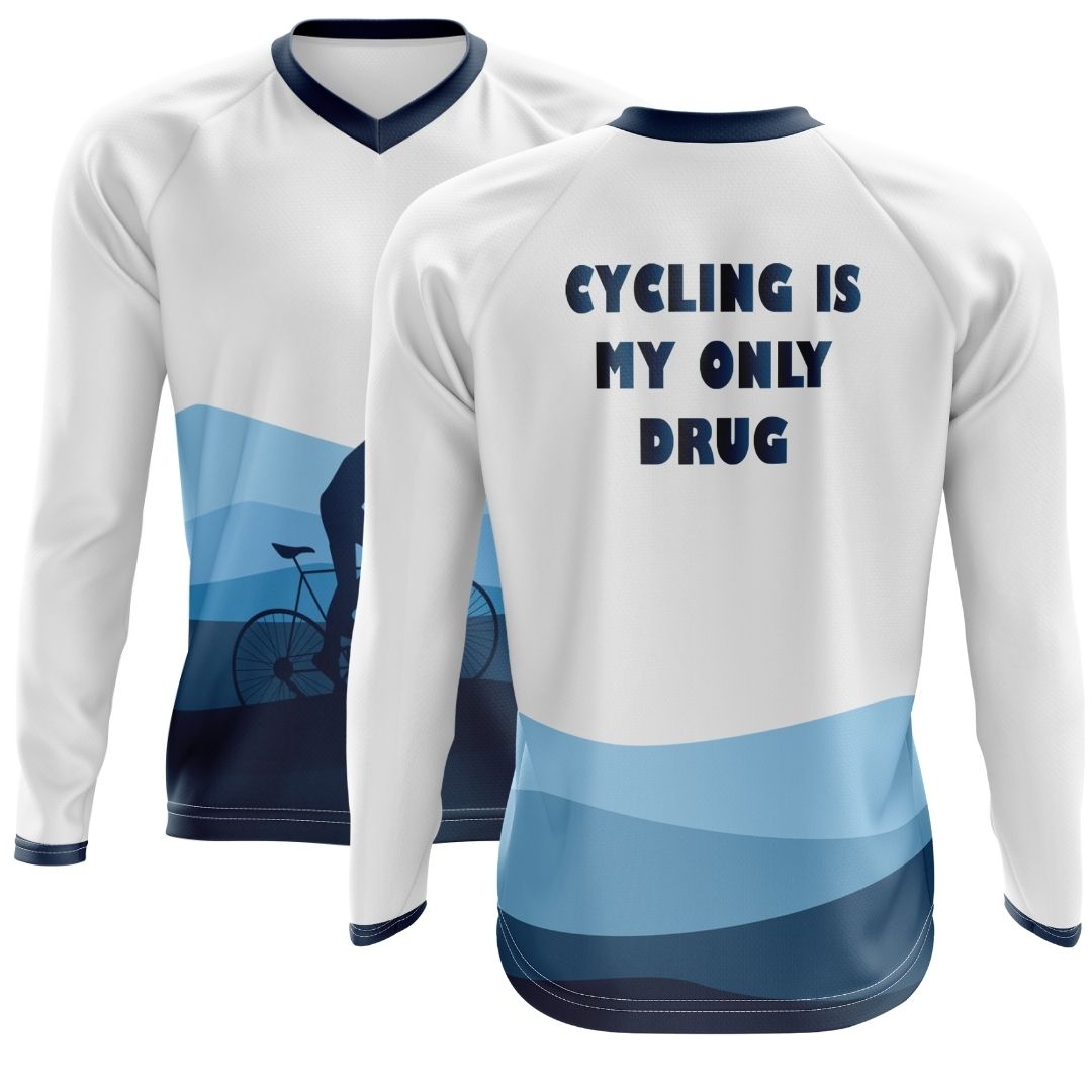 MTB Cycling Jersey with more than just a slogan, it's a whispered truth for those who find solace on two wheels.