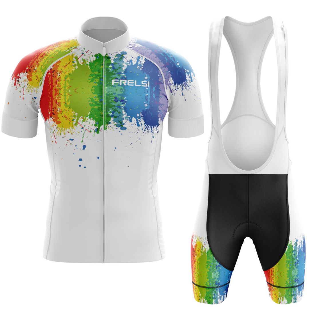 My Rainbow Graffiti | Men's Short Sleeve Cycling set with Bib Shorts