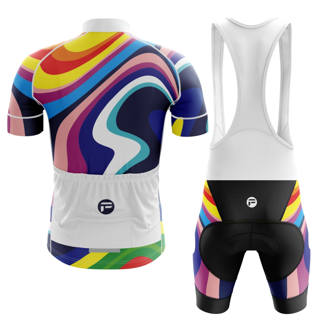 Colorful cycling set with a spectrum of hues, called 'My Rainbow Sprint"