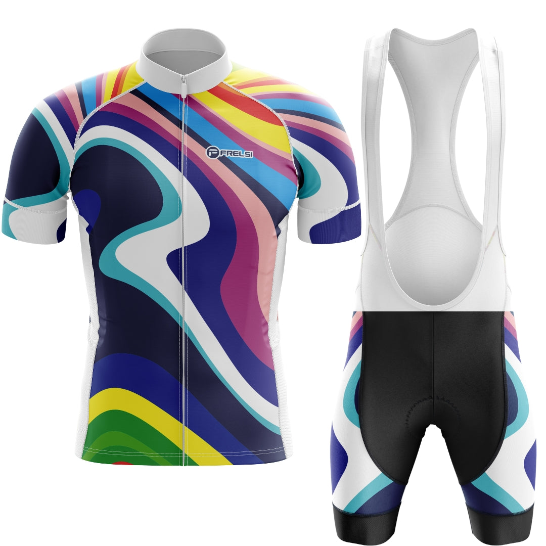 Colorful cycling set with a spectrum of hues, called 'My Rainbow Sprint"