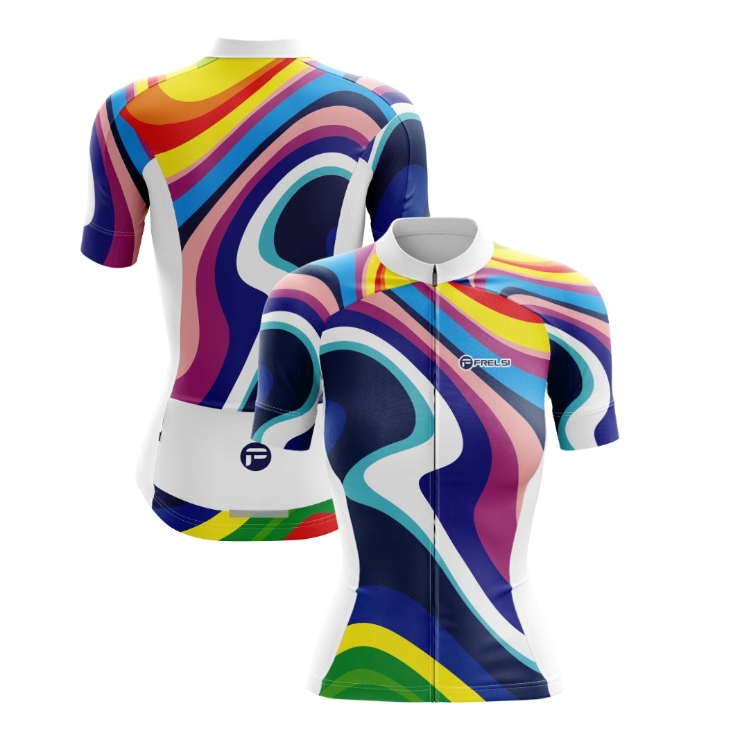 Colorful cycling Set with a spectrum of hues, called 'My Rainbow Sprint'
