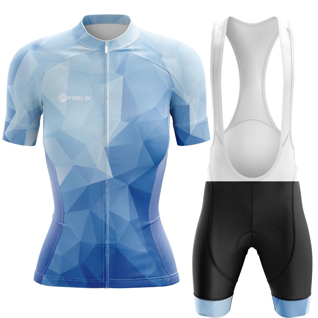 Ocean Blue | Women's Short Sleeve Cycling Set Bibs