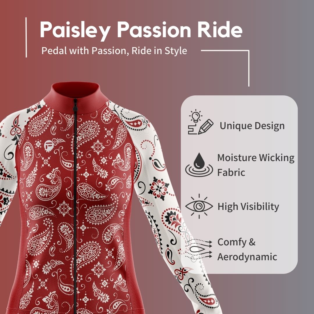Paisley Passion Ride | Women's Long Sleeve Cycling Jersey Highlights