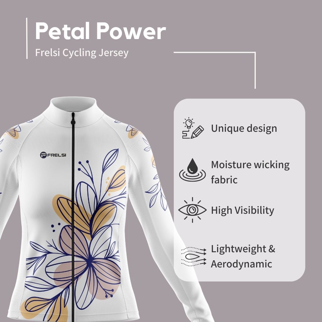 Petal Power Women's Long Sleeve Cycling Jersey Facts & Features