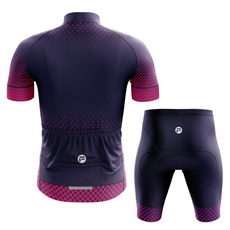 Purple Dot Ride | Men's Short Sleeve Cycling Set Back Image