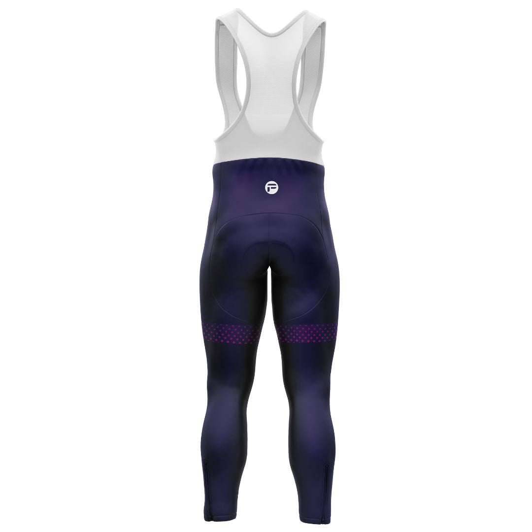Purple Dot Ride | Men's Long Sleeve Cycling Bib Tights Back Image
