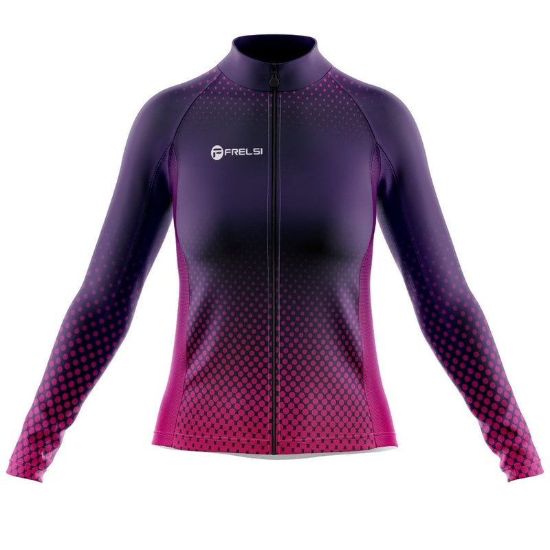 Purple Dot Ride | Women's Long Sleeve Cycling Jersey Front Image