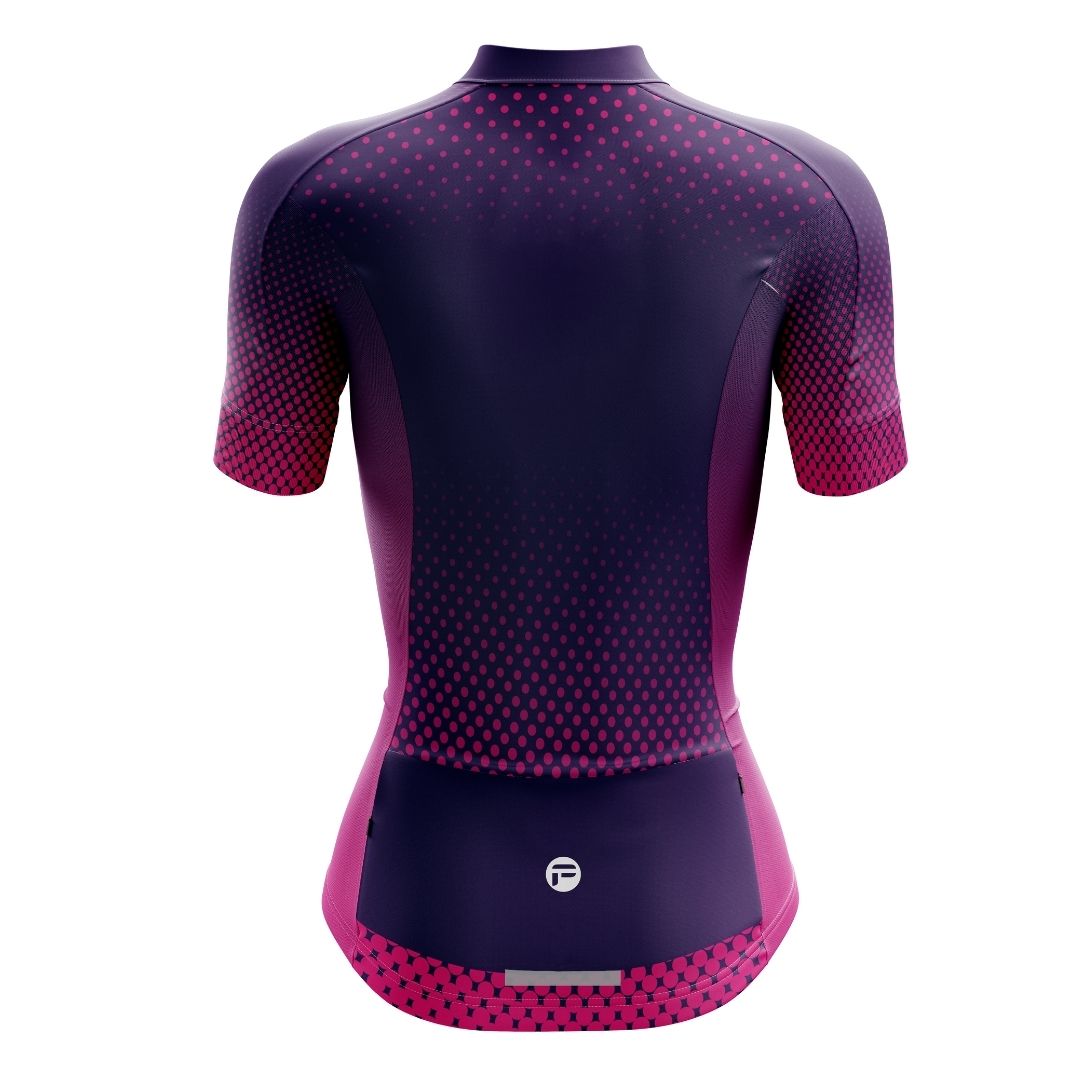 Purple Dot Ride | Women's Short Sleeve Cycling Jersey Back Image