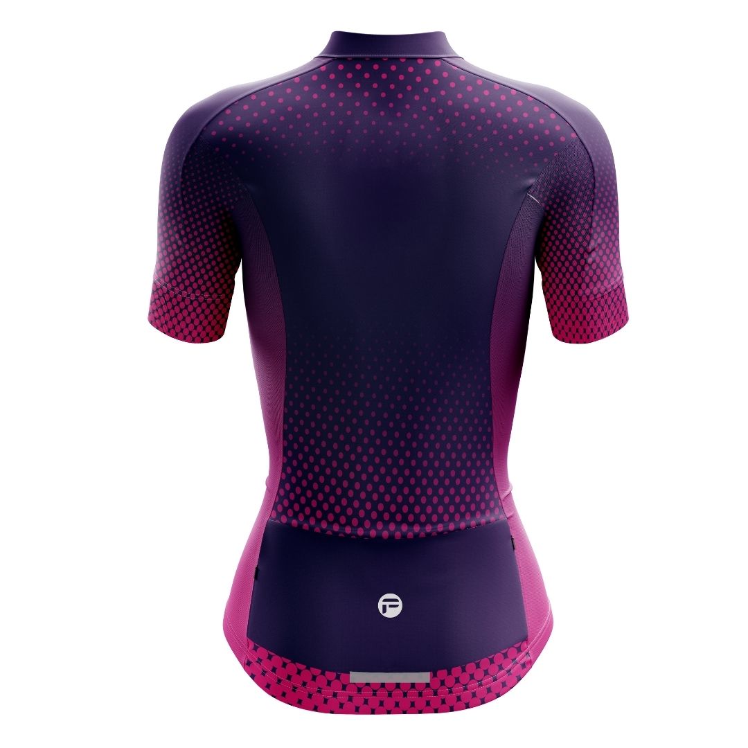 Purple Dot Ride | Women's Short Sleeve Cycling Jersey Back Image