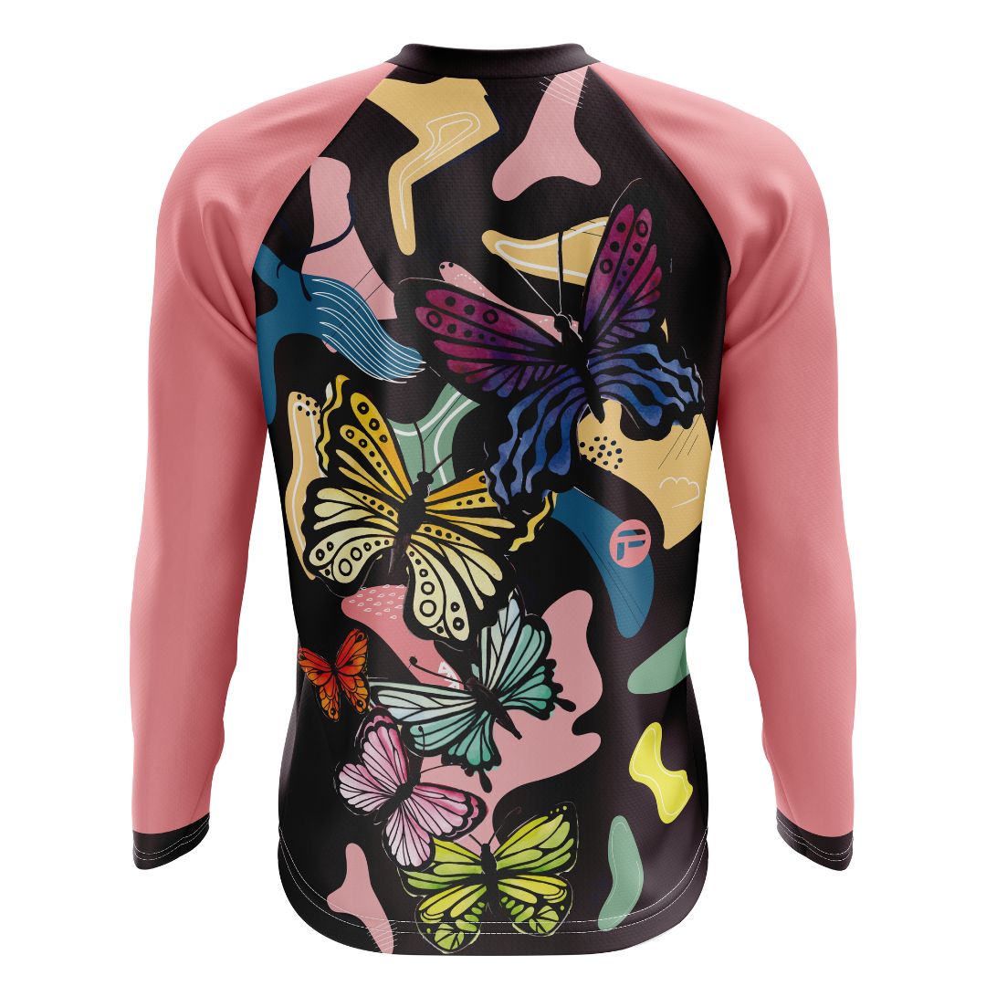 Riding with Butterflies | Long Sleeve MTB Cycling Jersey Back