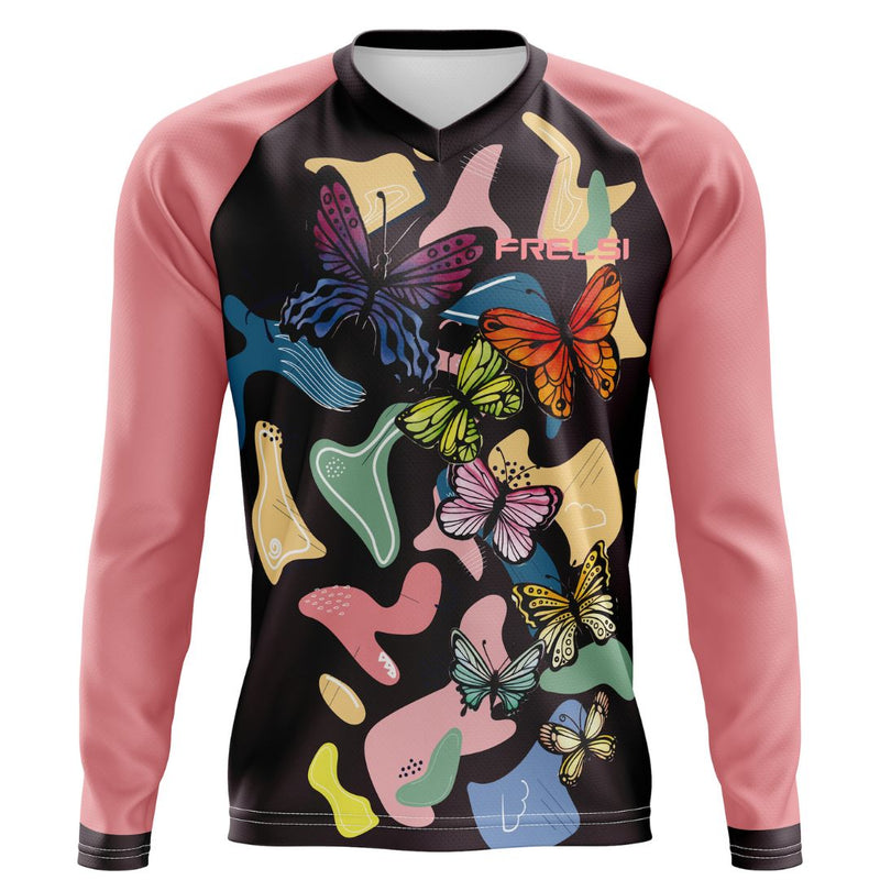 Riding with Butterflies | Long Sleeve MTB Cycling Jersey Front
