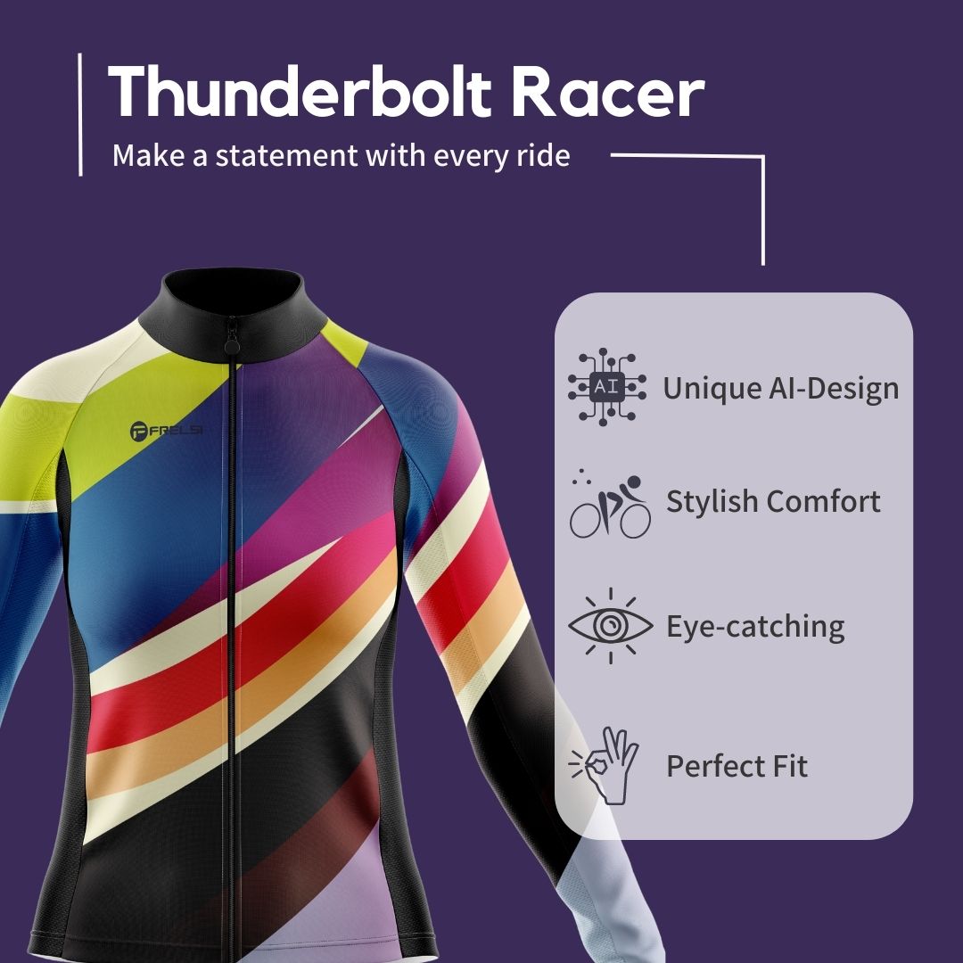 Thunderbolt Racer Long Sleeve Women's Cycling Jersey Highlights