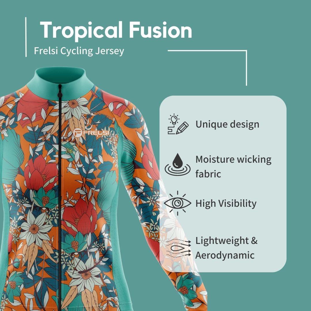 Maillot de ciclismo de manga larga para mujer Tropical Fusion